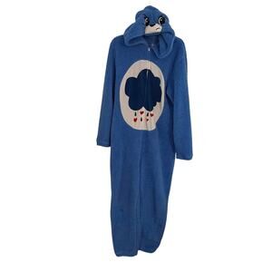Care Bears Grumpy Bear Pajama Adult Sz Medium Blue Sleepwear Jumpsuit One Piece